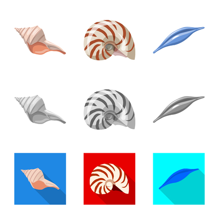Vector illustration of animal and decoration sign. Collection of animal and ocean stock symbol for web.のイラスト素材