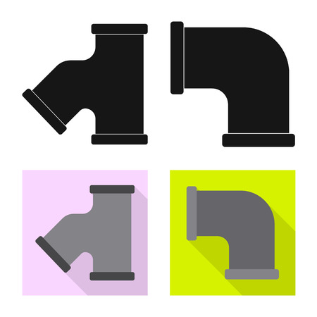Vector illustration of pipe and tube sign. Collection of pipe and pipeline vector icon for stock.のイラスト素材