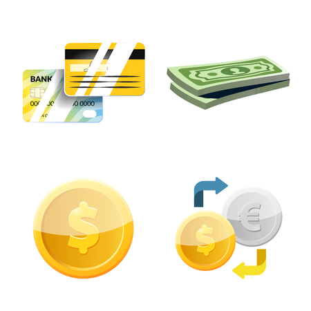 Vector design of bank and money sign. Collection of bank and bill vector icon for stock.のイラスト素材