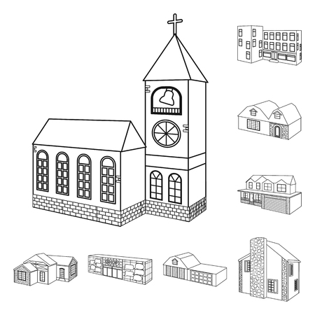 Vector illustration of city and construction sign. Collection of city and estate vector icon for stock.のイラスト素材