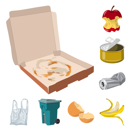 Vector illustration of environment  and waste symbol. Set of environment  and ecology stock vector illustration.のイラスト素材