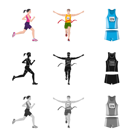 Vector design of sport  and winner icon. Collection of sport  and fitness  stock symbol for web.のイラスト素材