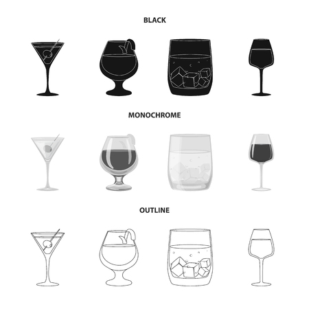 Vector design of liquor and restaurant logo. Collection of liquor and ingredient stock symbol for web.のイラスト素材