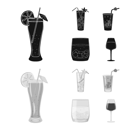 Vector illustration of liquor and restaurant logo. Set of liquor and ingredient stock vector illustration.のイラスト素材