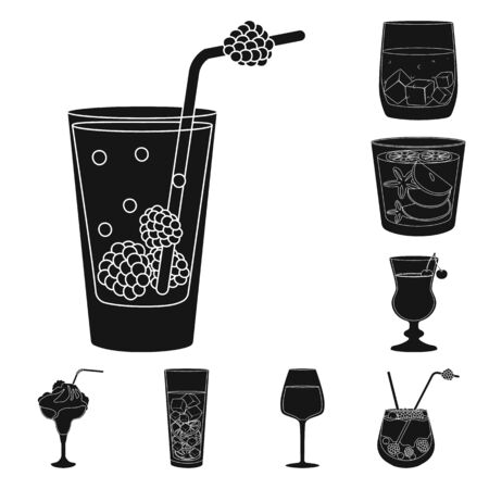 Isolated object of club and ingredient icon. Collection of club and drink stock vector illustration.のイラスト素材