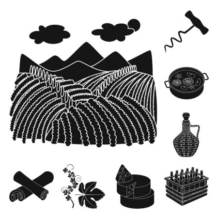 Vector design of nature and product logo. Set of nature and winery stock symbol for web.のイラスト素材