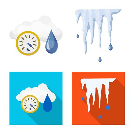 Isolated object of weather and climate sign. Collection of weather and cloud vector icon for stock.のイラスト素材