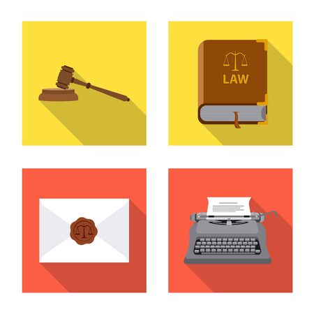 Vector design of law and lawyer symbol. Collection of law and justice stock vector illustration.のイラスト素材