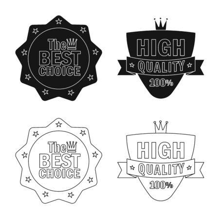 Isolated object of emblem and badge sign. Collection of emblem and sticker stock symbol for web.のイラスト素材