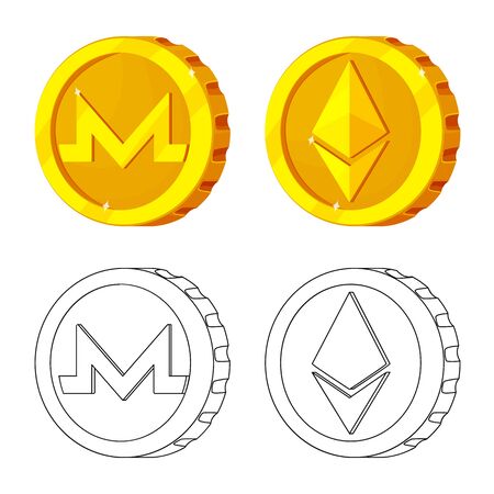 Vector design of cryptocurrency and coin. Collection of cryptocurrency and crypto stock symbol for web.のイラスト素材