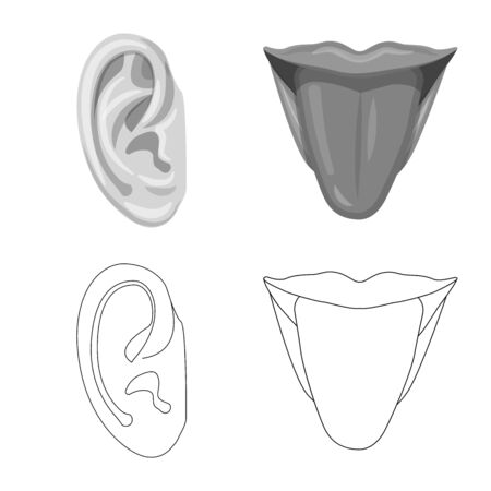 Isolated object of human and part symbol. Collection of human and woman vector icon for stock.のイラスト素材