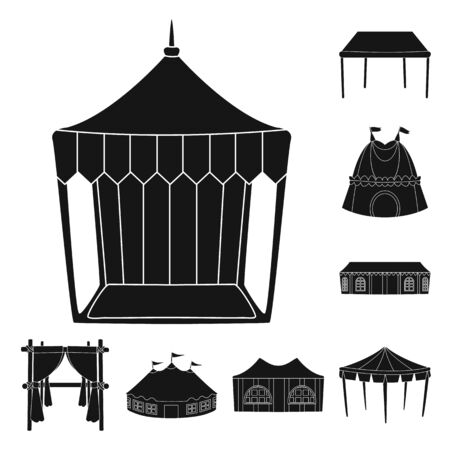 Vector design of outdoor and architecture symbol. Collection of outdoor and shelter stock vector illustration.のイラスト素材
