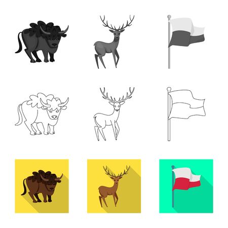 Vector illustration of traditional and tour . Set of traditional and landmarks stock symbol for web.のイラスト素材