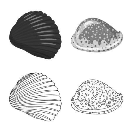 Vector design of animal and decoration logo. Set of animal and ocean vector icon for stock.のイラスト素材