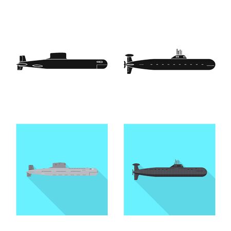 Vector design of war and ship sign. Collection of war and fleet stock vector illustration.のイラスト素材