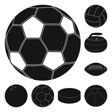 Vector illustration of sport and ball symbol. Set of sport and athletic stock vector illustration.のイラスト素材