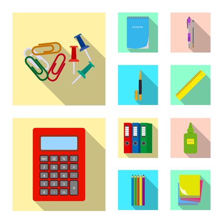 Vector design of office and supply icon. Collection of office and school stock symbol for web.のイラスト素材