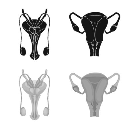 Isolated object of body and human logo. Set of body and medical vector icon for stock.のイラスト素材