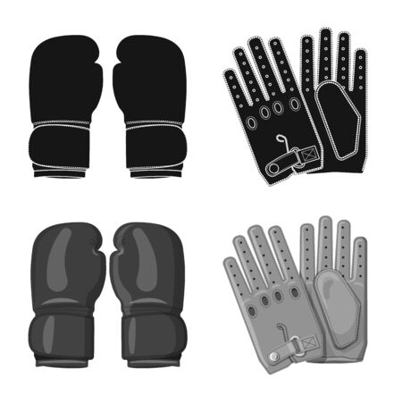 Vector illustration of glove and winter icon. Set of glove and equipment stock vector illustration.のイラスト素材