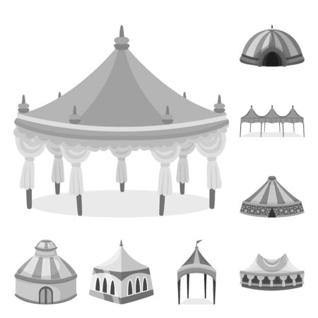 Isolated object of outdoor and architecture icon. Collection of outdoor and shelter vector icon for stock.のイラスト素材
