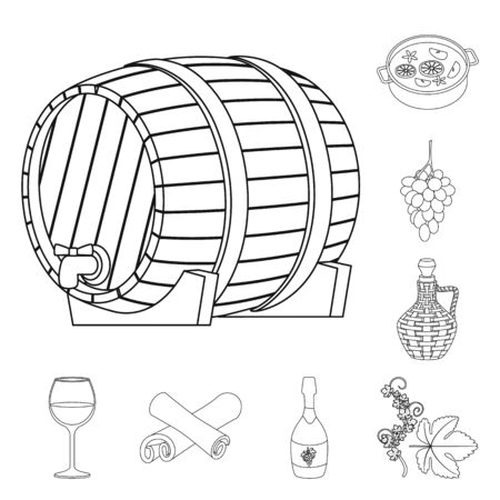 Vector illustration of drink and manufacturing sign. Set of drink and restaurant vector icon for stock.のイラスト素材