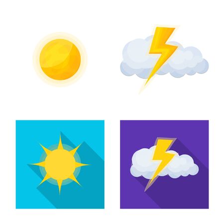 Vector design of weather and climate logo. Collection of weather and cloud stock symbol for web.のイラスト素材