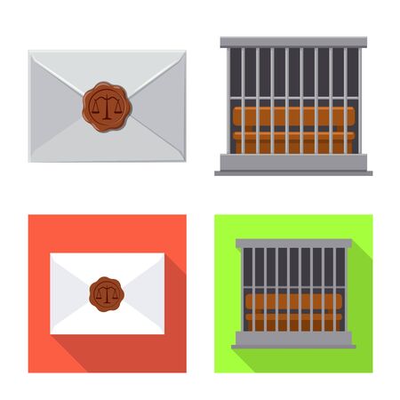 Isolated object of law and lawyer sign. Set of law and justice stock vector illustration.のイラスト素材