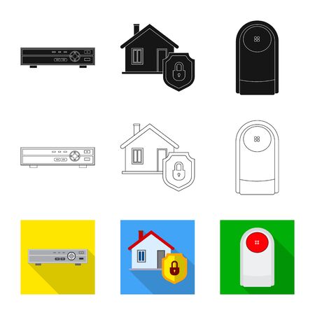 Isolated object of office and house symbol. Set of office and system stock symbol for web.のイラスト素材