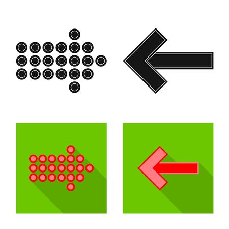 Vector design of element and arrow icon. Collection of element and direction stock symbol for web.のイラスト素材