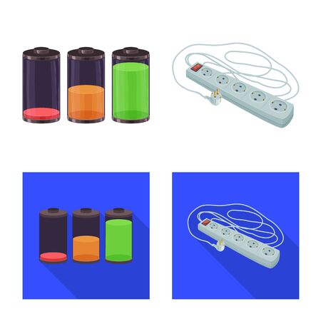 Vector design of electricity and electric icon. Collection of electricity and energy vector icon for stock.のイラスト素材