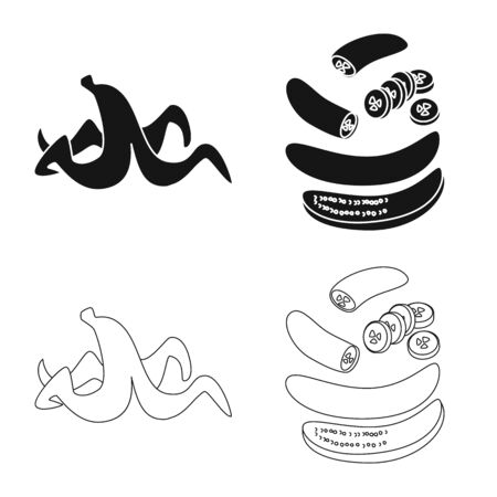 Vector illustration of natural and vegetarian icon. Collection of natural and eating stock symbol for web.のイラスト素材