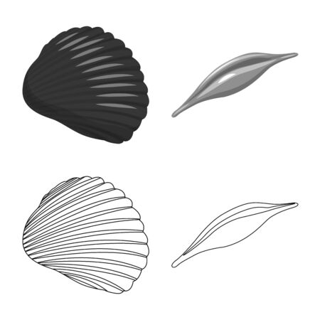 Vector design of animal and decoration symbol. Collection of animal and ocean stock vector illustration.のイラスト素材