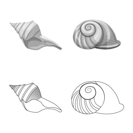 Vector illustration of animal and decoration sign. Collection of animal and ocean vector icon for stock.のイラスト素材