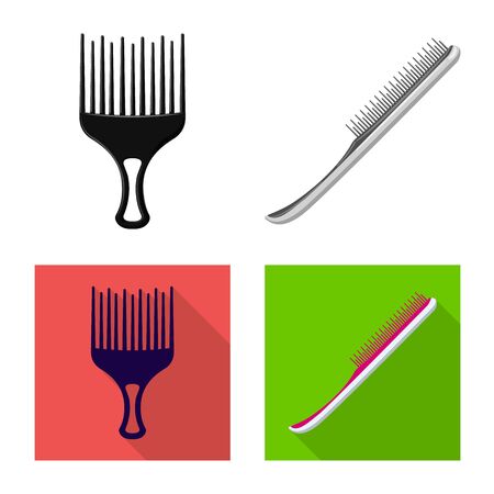 Vector illustration of brush and hair sign. Collection of brush and hairbrush vector icon for stock.のイラスト素材