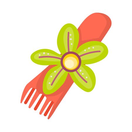 Vector illustration of comb and shape sign. Collection of comb and hairdo vector icon for stock.のイラスト素材