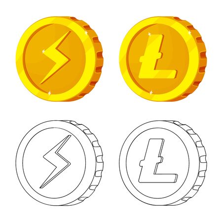 Vector illustration of cryptocurrency and coin. Collection of cryptocurrency and crypto stock symbol for web.のイラスト素材