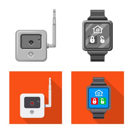 Vector illustration of office and house icon. Set of office and system vector icon for stock.のイラスト素材