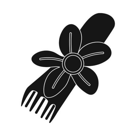 Vector design of comb and shape. Set of comb and hairdo stock vector illustration.のイラスト素材