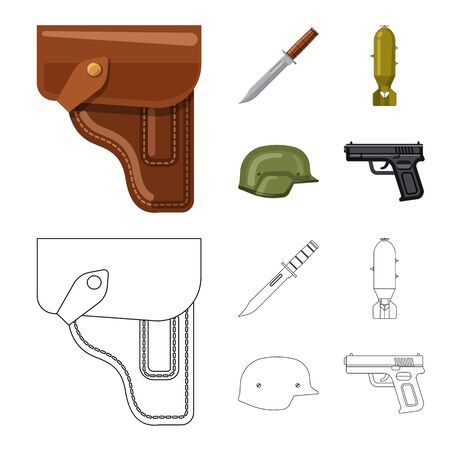 Isolated object of weapon and gun sign. Set of weapon and army vector icon for stock.のイラスト素材