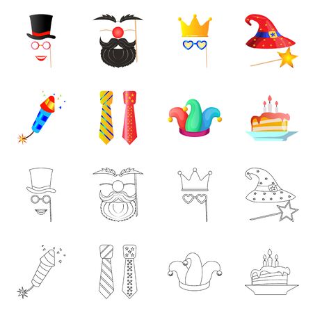 Isolated object of party and birthday symbol. Collection of party and celebration stock vector illustration.のイラスト素材