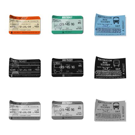 Vector illustration of ticket and admission sign. Collection of ticket and event stock symbol for web.のイラスト素材