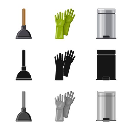Vector illustration of cleaning and service. Collection of cleaning and household stock vector illustration.のイラスト素材