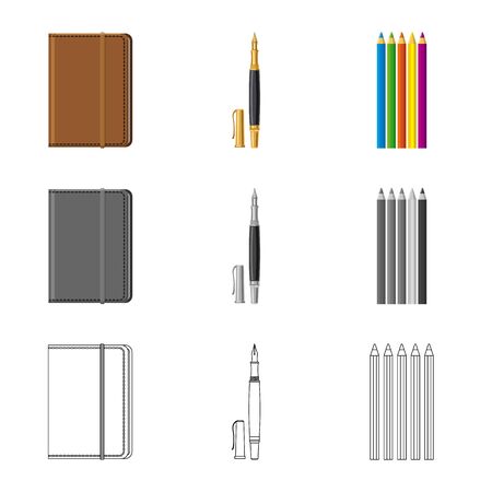 Isolated object of office and supply icon. Set of office and school stock symbol for web.のイラスト素材