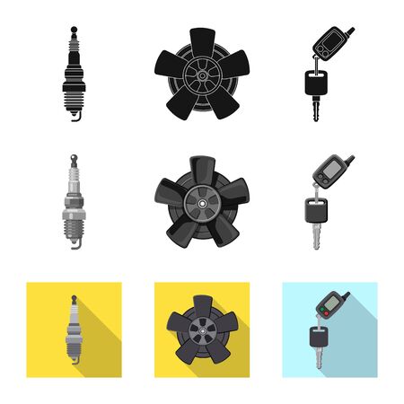 Vector illustration of auto and part sign. Collection of auto and car stock vector illustration.のイラスト素材
