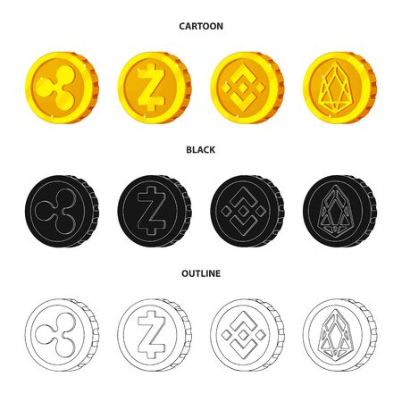 Vector design of cryptocurrency and coin icon. Collection of cryptocurrency and crypto stock symbol for web.のイラスト素材