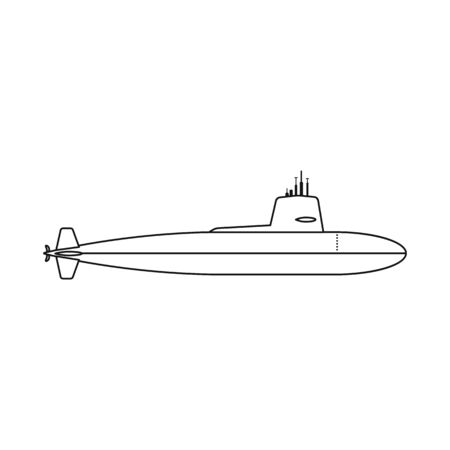 Isolated object of boat and navy logo. Set of boat and deep vector icon for stock.のイラスト素材