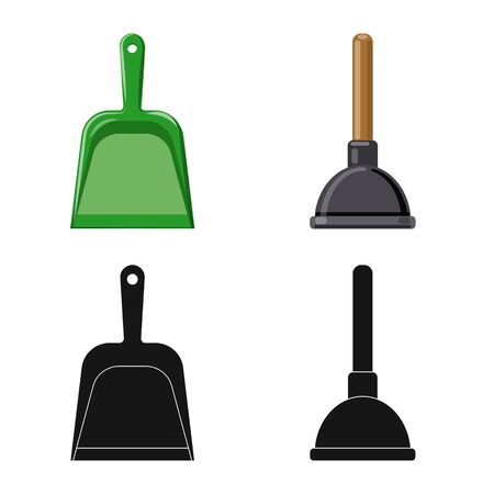 Vector design of cleaning and service sign. Collection of cleaning and household stock symbol for web.のイラスト素材