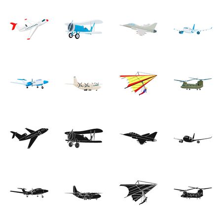 Vector design of plane and transport. Collection of plane and sky stock vector illustration.のイラスト素材