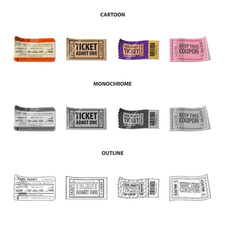 Isolated object of ticket and admission. Set of ticket and event stock vector illustration.のイラスト素材