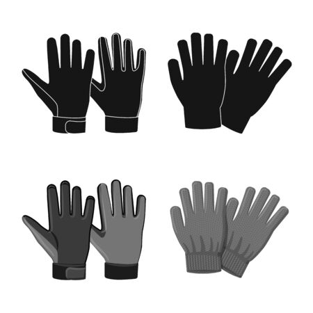Isolated object of glove and winter icon. Collection of glove and equipment stock symbol for web.のイラスト素材